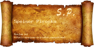 Speiser Piroska névjegykártya